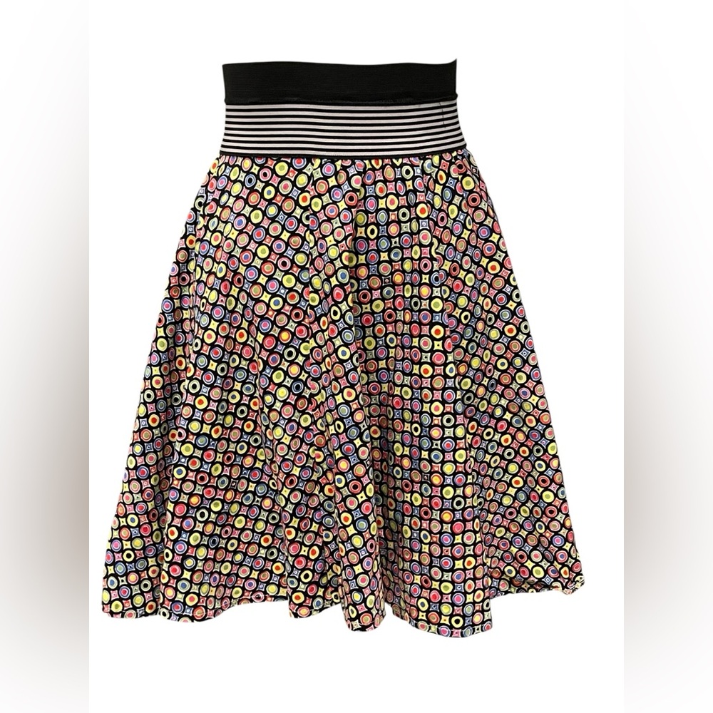 Via Veneto Colorful Circle Patterned Women's Skirt Sz:XXL